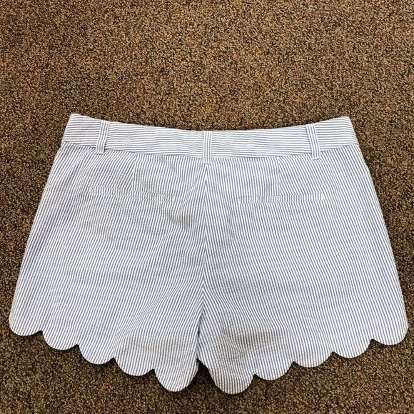 J.CREW Striped Blue and White Scalloped Hem Shorts - Picture 4 of 6